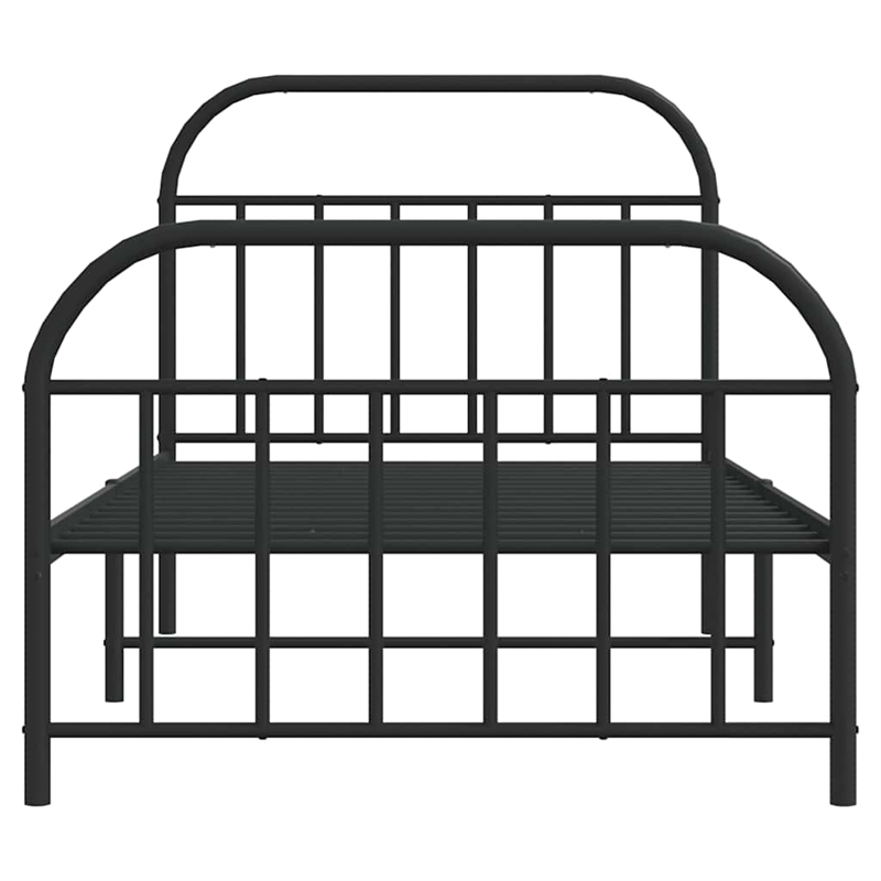 vidaXL Engineered wood Twin Bed Frame in Black