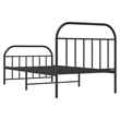 vidaXL Engineered wood Twin Bed Frame in Black