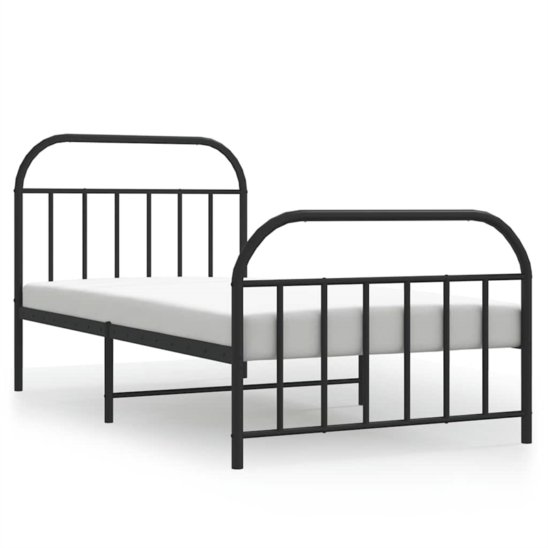 vidaXL Engineered wood Twin Bed Frame in Black