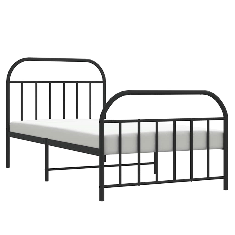 vidaXL Engineered wood Twin Bed Frame in Black