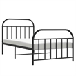 vidaXL Engineered wood Twin Bed Frame in Black