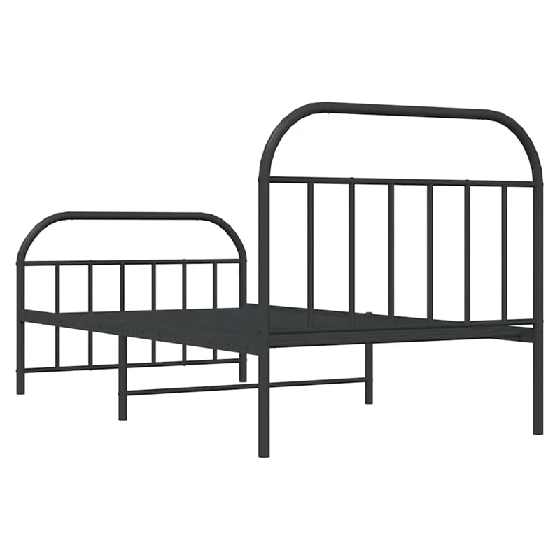 vidaXL Engineered wood Twin Bed Frame in Black