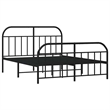 vidaXL Powder-Coated Steel Full/Double Bed Frame in Black