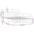 vidaXL Powder-Coated Steel Full/Double Bed Frame in Black