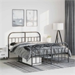 vidaXL Powder-Coated Steel Full/Double Bed Frame in Black