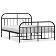 vidaXL Rectangular Powder-Coated Steel King Bed Frame in Black