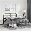 vidaXL Rectangular Powder-Coated Steel King Bed Frame in Black