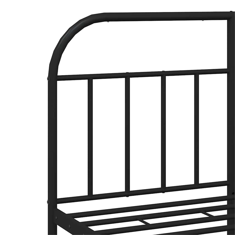 vidaXL Rectangular Powder-Coated Steel King Bed Frame in Black