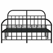 vidaXL Rectangular Powder-Coated Steel King Bed Frame in Black