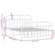 vidaXL Rectangular Powder-Coated Steel King Bed Frame in Black