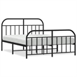 vidaXL Rectangular Powder-Coated Steel Large Bed Frame in Black