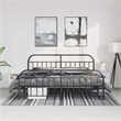 vidaXL Rectangular Powder-Coated Steel Large Bed Frame in Black