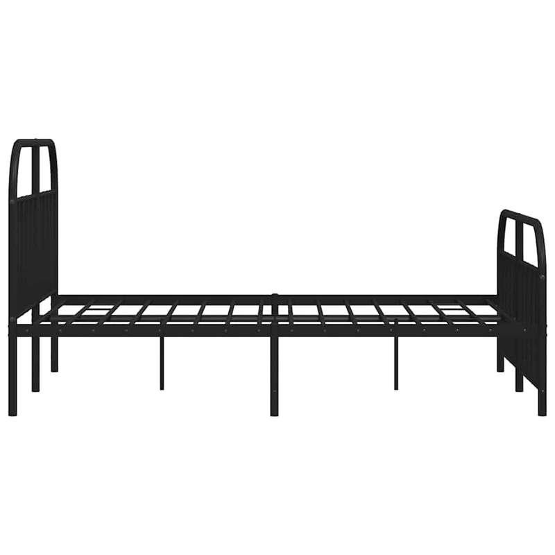 vidaXL Rectangular Powder-Coated Steel Large Bed Frame in Black