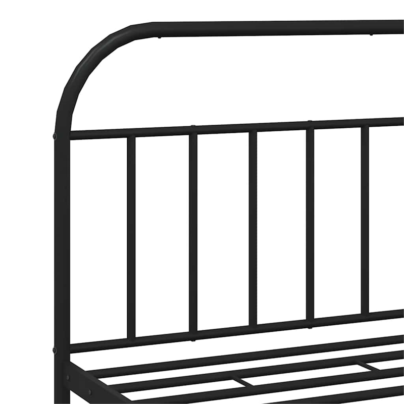 vidaXL Rectangular Powder-Coated Steel Large Bed Frame in Black