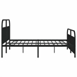 vidaXL Rectangular Powder-Coated Steel Full Bed Frame in Black