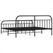 vidaXL Rectangular Powder-Coated Steel Full Bed Frame in Black