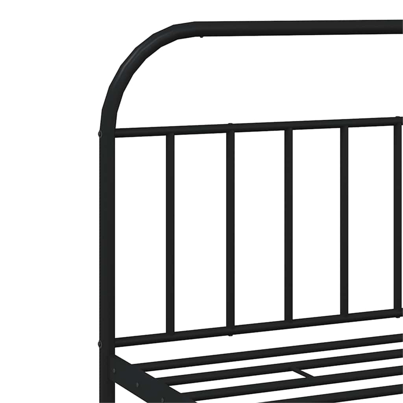 vidaXL Rectangular Powder-Coated Steel Full Bed Frame in Black