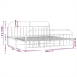 vidaXL Rectangular Powder-Coated Steel Full Bed Frame in Black