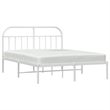 vidaXL Powder-Coated Steel Cal King/Double Bed Frame in White