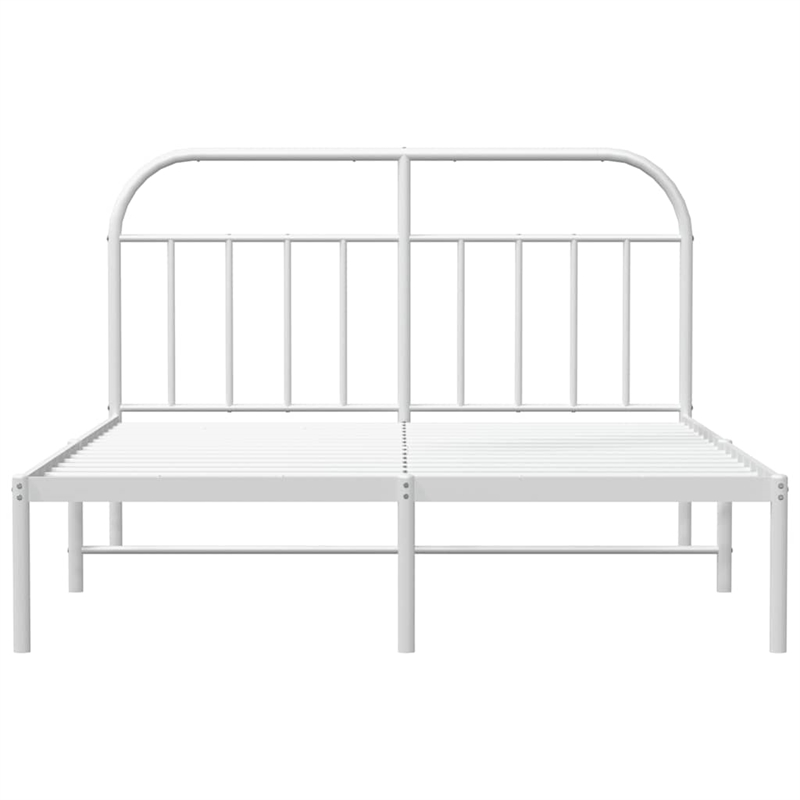 vidaXL Powder-Coated Steel Cal King/Double Bed Frame in White