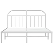 vidaXL Powder-Coated Steel Cal King/Double Bed Frame in White