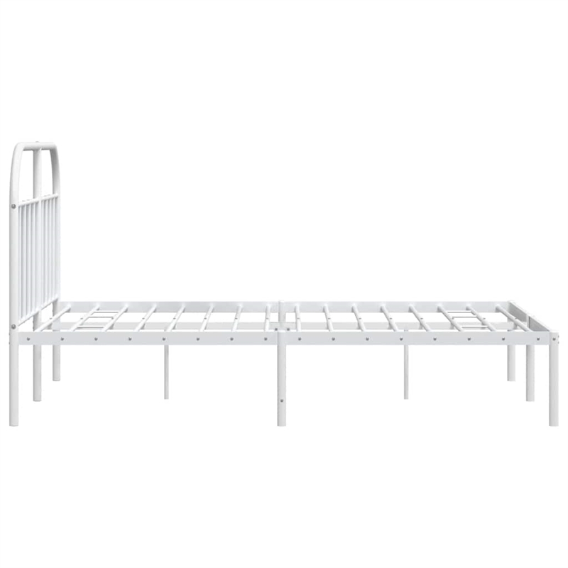 vidaXL Powder-Coated Steel Cal King/Double Bed Frame in White