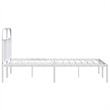 vidaXL Powder-Coated Steel Cal King/Double Bed Frame in White