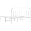 vidaXL Powder-Coated Steel Cal King/Double Bed Frame in White