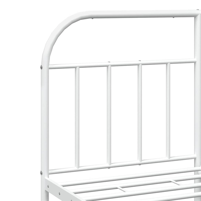 vidaXL Powder-Coated Steel Cal King/Double Bed Frame in White