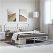 vidaXL Powder-Coated Steel Cal King/Double Bed Frame in White