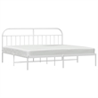 vidaXL 76 x 80 Powder-Coated steel Bed Frame in White