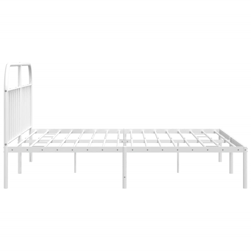 vidaXL 76 x 80 Powder-Coated steel Bed Frame in White