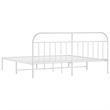 vidaXL 76 x 80 Powder-Coated steel Bed Frame in White