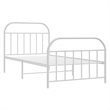 vidaXL Rectangular Powder-Coated Steel Single Bed Frame in White