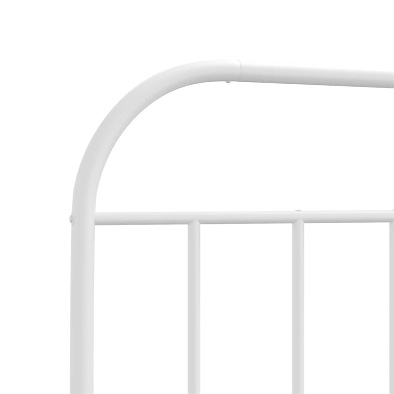 vidaXL Rectangular Powder-Coated Steel Single Bed Frame in White