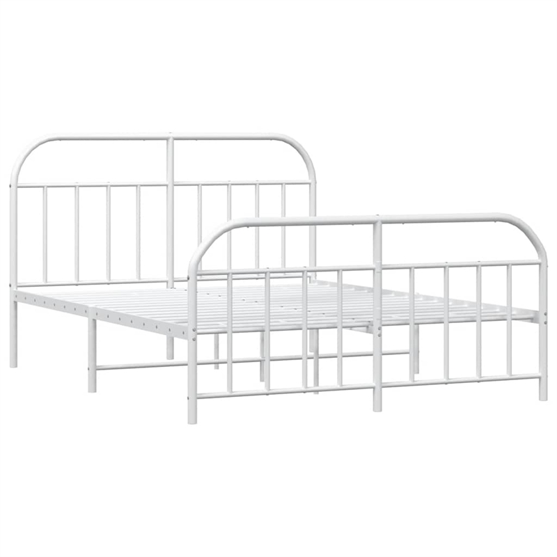 vidaXL Steel Full/Double Bed Frame in White