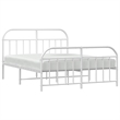 vidaXL Steel Full/Double Bed Frame in White