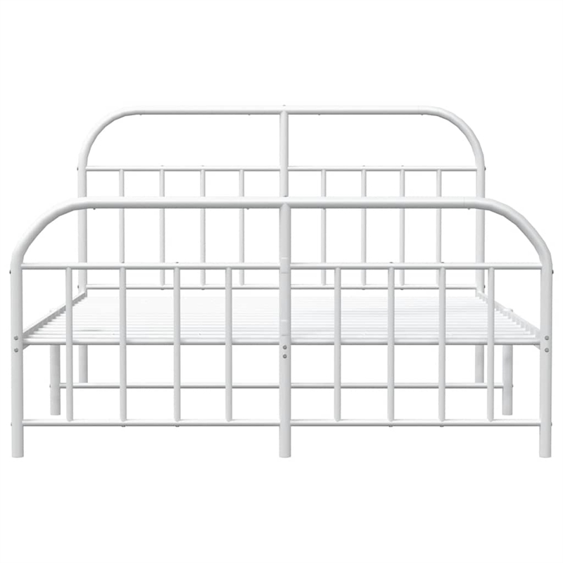 vidaXL Steel Full/Double Bed Frame in White