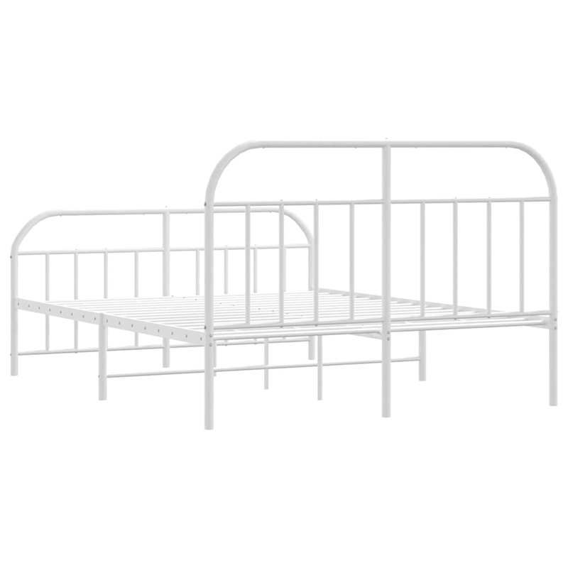 vidaXL Steel Full/Double Bed Frame in White