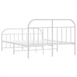 vidaXL Steel Full/Double Bed Frame in White