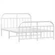 vidaXL Powder-Coated Steel King Size Bed Frame in White