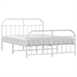 vidaXL Powder-Coated Steel King Size Bed Frame in White