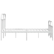 vidaXL Powder-Coated Steel King Size Bed Frame in White