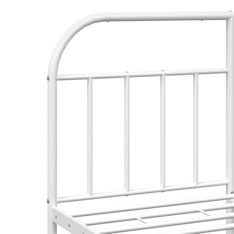 vidaXL Powder-Coated Steel King Size Bed Frame in White