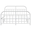 vidaXL Rectangular Powder-Coated Steel Full Bed Frame in White