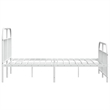vidaXL Rectangular Powder-Coated Steel Full Bed Frame in White
