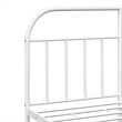 vidaXL Rectangular Powder-Coated Steel Full Bed Frame in White