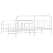 vidaXL Powder-Coated Steel King/Double Bed Frame in White