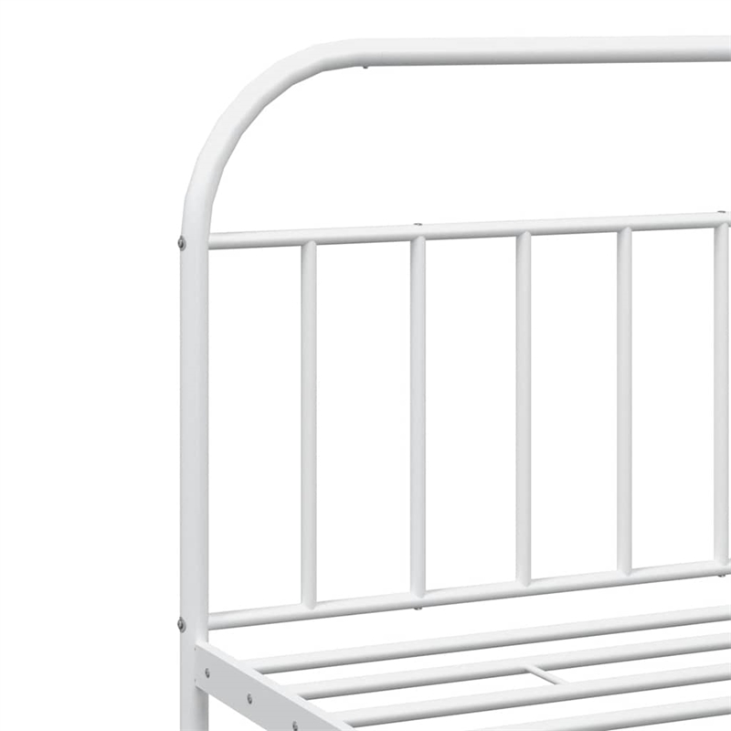 vidaXL Powder-Coated Steel King/Double Bed Frame in White