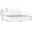 vidaXL Powder-Coated Steel King/Double Bed Frame in White